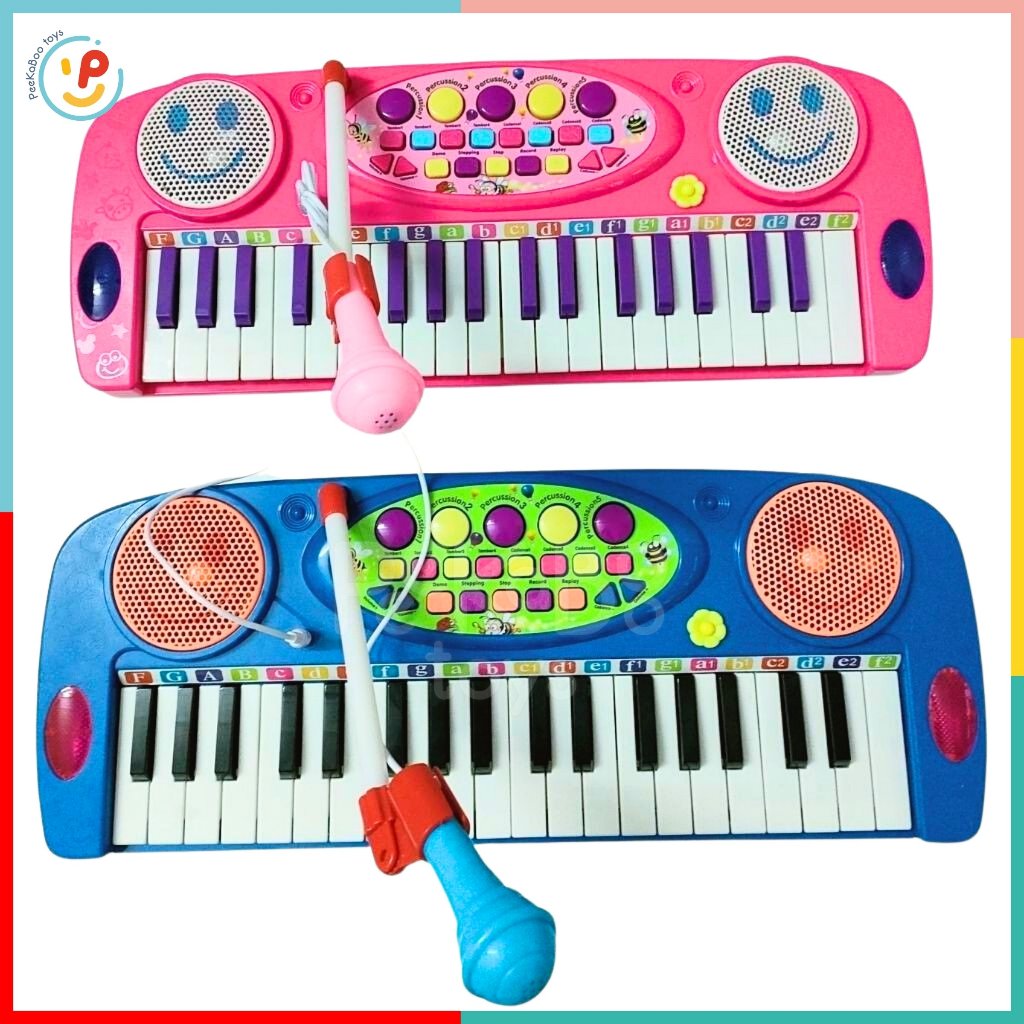 Đồ chơi Đàn Organ 3702 có kèm micro cho bé tập hát làm ca sĩ học âm nhạc PeeKaPaw Toys