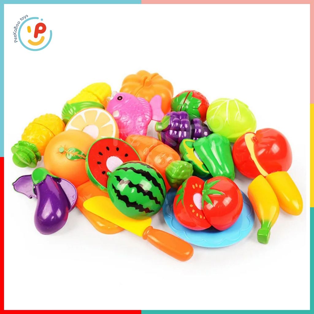 Đồ chơi cắt hoa quả rau củ trái cây cho bé tập nấu ăn đồ chơi trẻ em PeeKaPaw Toys