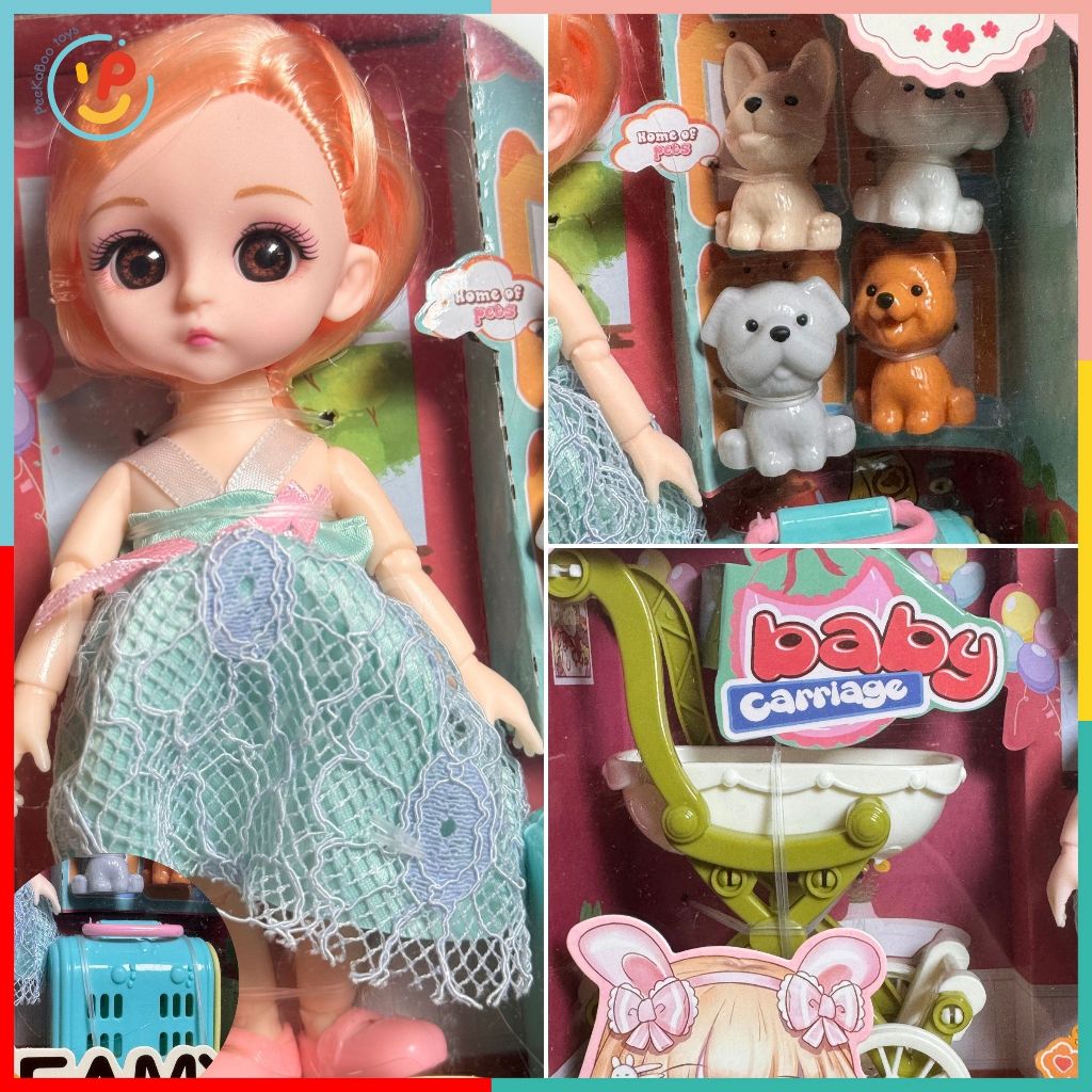Đồ chơi Búp Bê xe đẩy và thú cưng Dreamy 6644 PeeKaPaw
