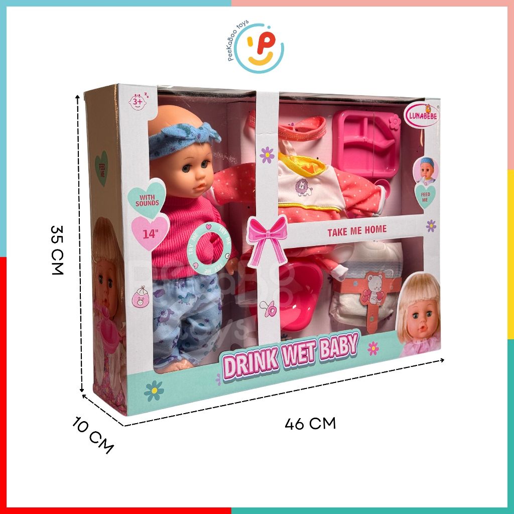Đồ chơi Búp bê em bé sơ sinh có âm thanh giúp bé tập chăm sóc em thay tã, thay quần áo, 332-6