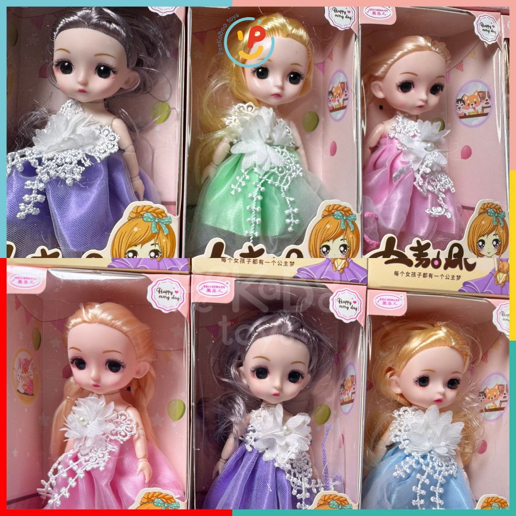 Búp bê công chúa mini cao 16 cm có khớp nhiều mẫu váy xinh 8886 PeeKaPaw Toys