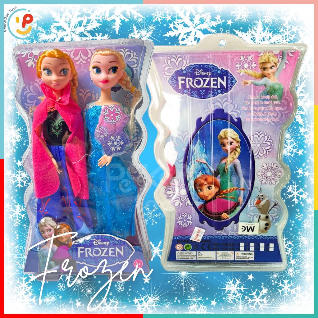 Vỉ 2 búp bê Elsa và Anna hoạt hình Frozen 100AK