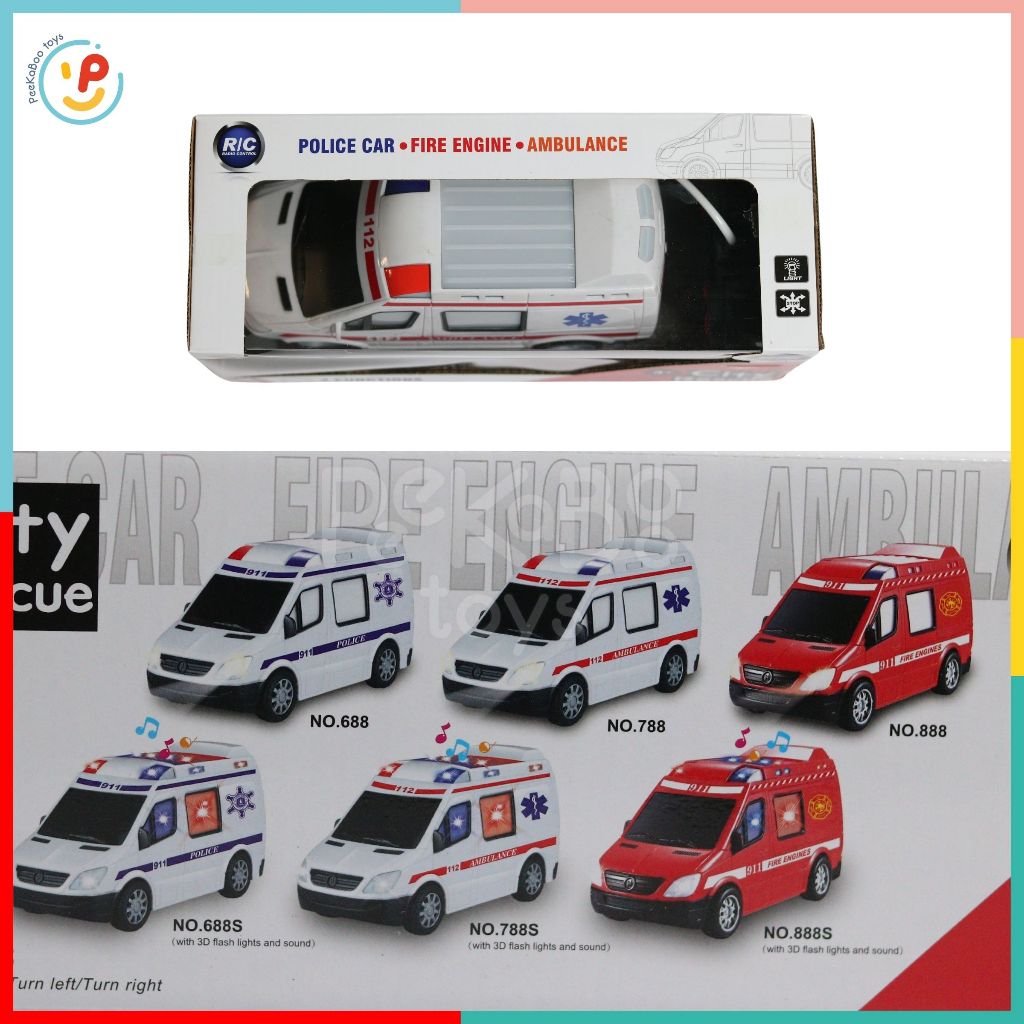 Xe cứu thương điều khiển từ xa cho bé có đèn 688