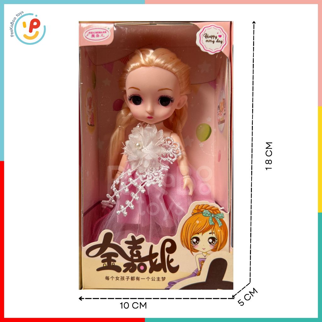 Búp bê công chúa mini cao 16 cm có khớp nhiều mẫu váy xinh 8886 PeeKaPaw Toys