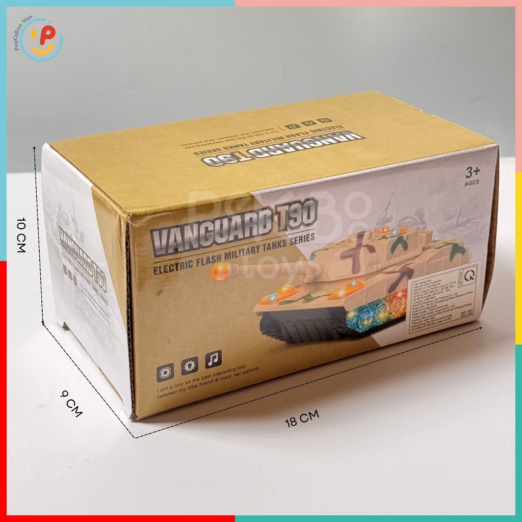Đồ chơi Xe tăng dùng pin có ĐÈN và ÂM THANH cho bé 3039