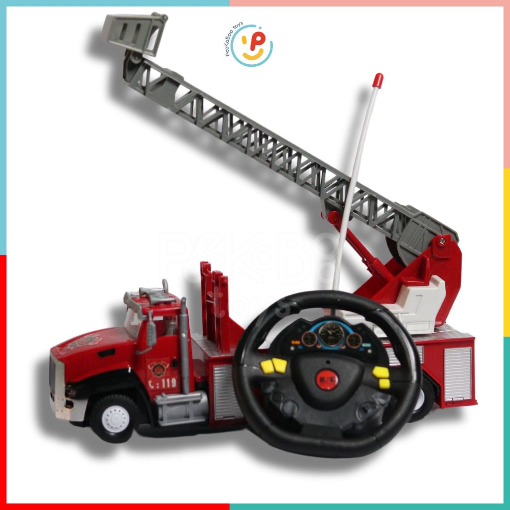 Xe cứu hỏa xe thang nâng điều khiển từ xa dùng pin