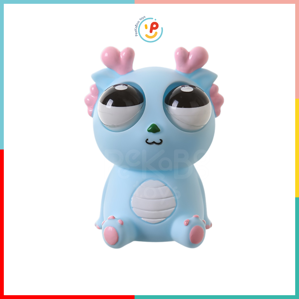 Đồ chơi thú bóp xả stress chất liệu nhựa dẻo khủng long mắt lồi gấu trúc panda mắt lồi PeeKaPaw Toys