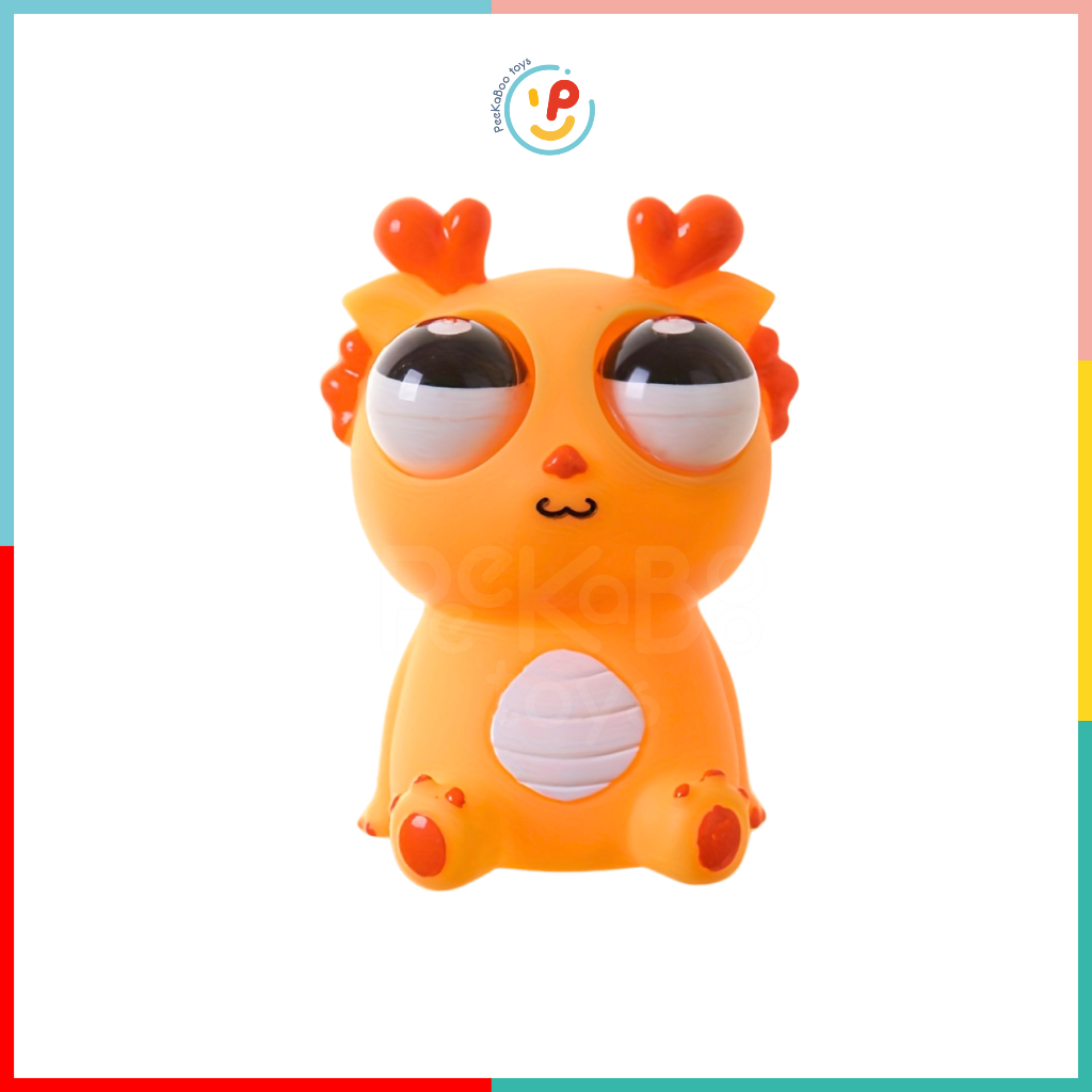 Đồ chơi thú bóp xả stress chất liệu nhựa dẻo khủng long mắt lồi gấu trúc panda mắt lồi PeeKaPaw Toys
