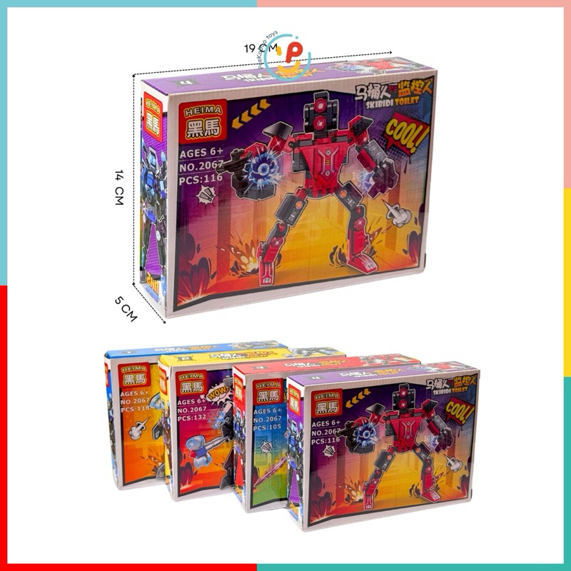 Trọn bộ Set 4 hộp xếp hình SKIBIDI TOILETMAN 2067 105 - 132 mảnh