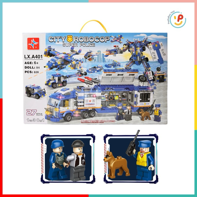 Bộ xếp hình City Robocop Super Police LX A401 828 mảnh