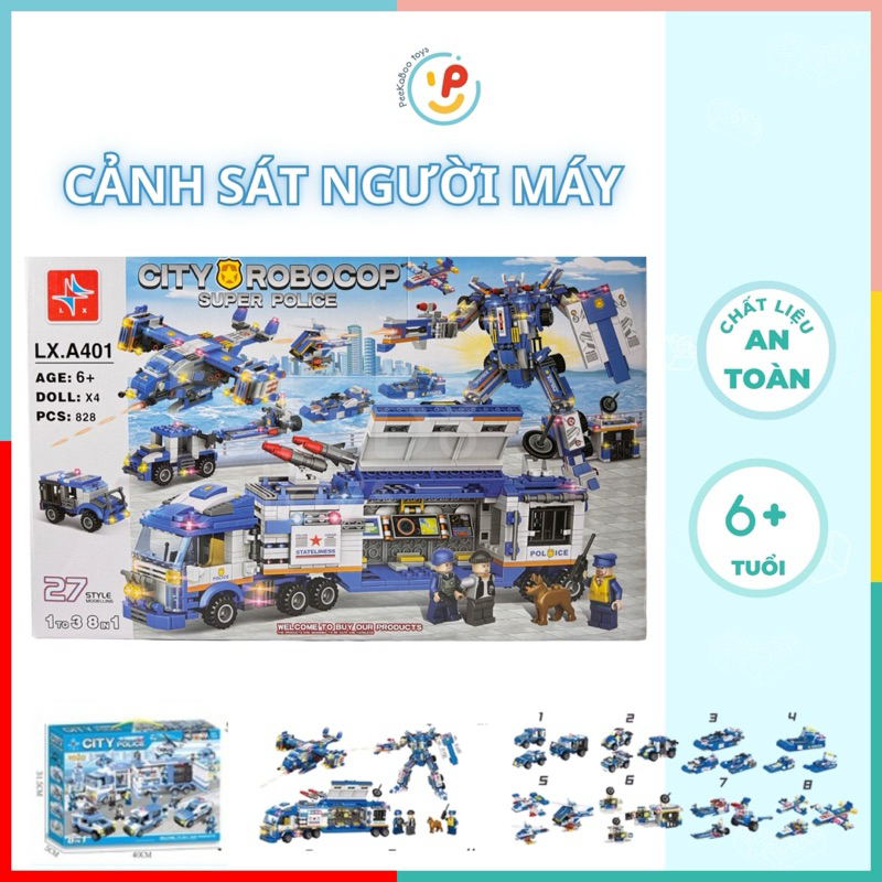 Bộ xếp hình City Robocop Super Police LX A401 828 mảnh