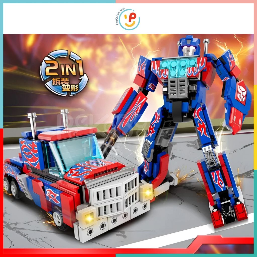 Hộp xếp hình Super Robot 2in1 Người máy và xe tải XJ852 374 mảnh