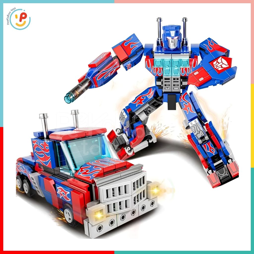 Hộp xếp hình Super Robot 2in1 Người máy và xe tải XJ852 374 mảnh