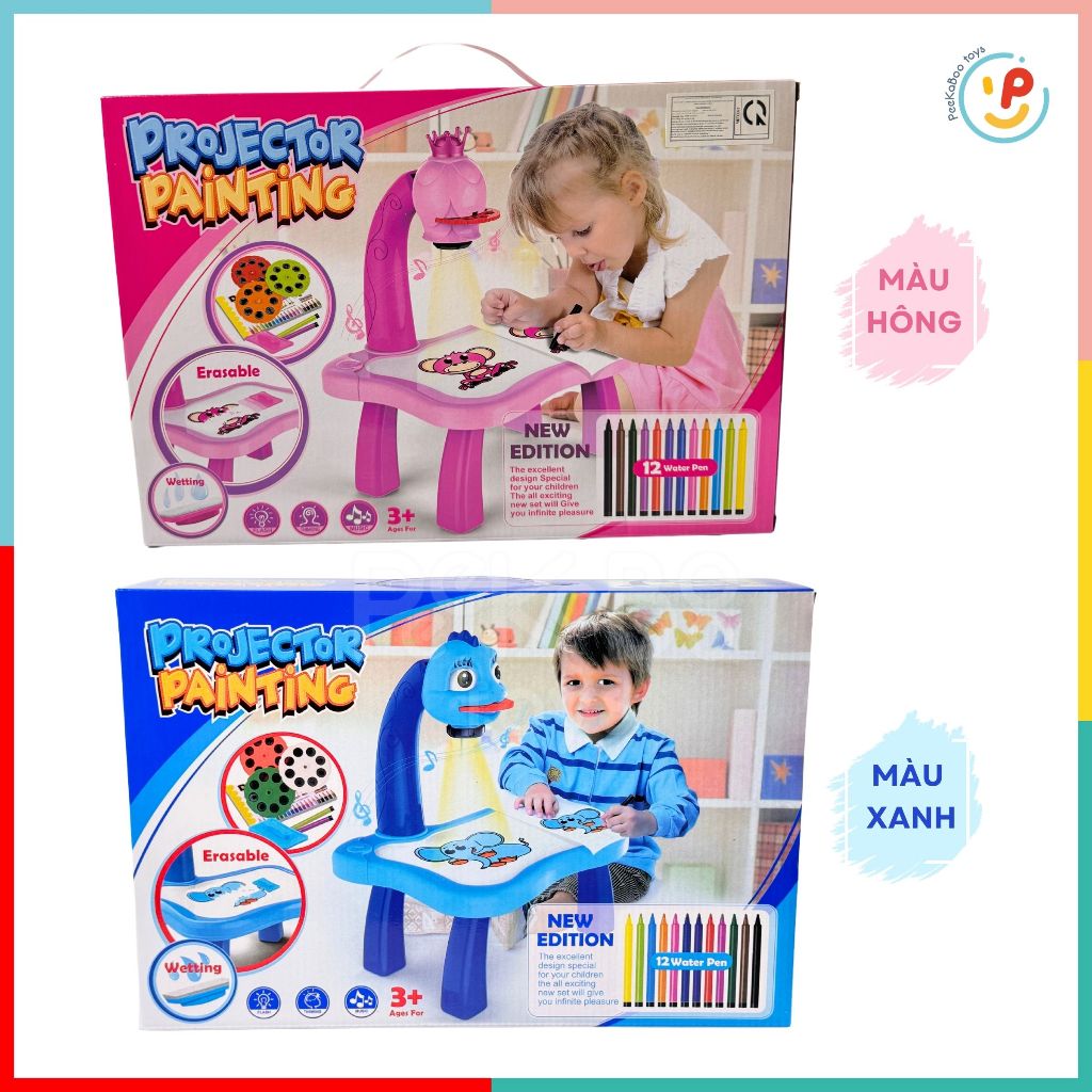 Bảng chiếu tập vẽ cho bé thông minh Projector Painting 6886 PeeKaPaw Toys