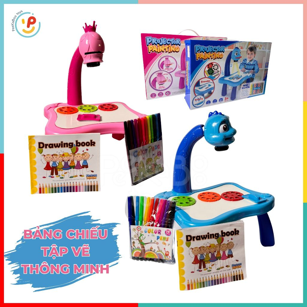 Bảng chiếu tập vẽ cho bé thông minh Projector Painting 6886 PeeKaPaw Toys
