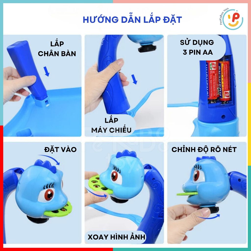 Bảng chiếu tập vẽ cho bé thông minh Projector Painting 6886 PeeKaPaw Toys