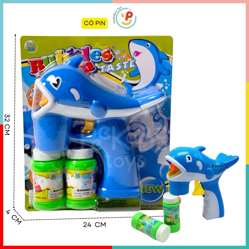 Đồ chơi máy thổi bong bóng tặng 2 lọ xà phòng nhiều mẫu PeeKaPaw Toys