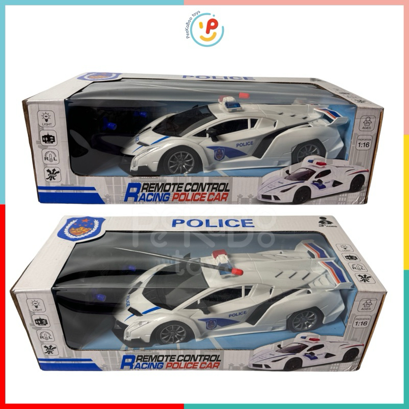Xe cảnh sát điều khiển từ xa có âm thanh pin sạc 665 PeeKaPaw Toys