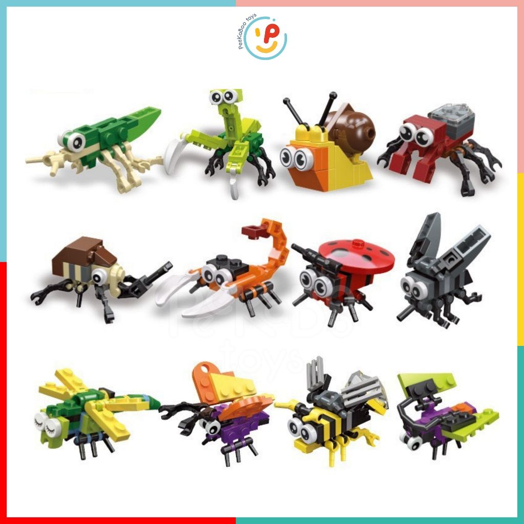 Đồ Chơi Xếp Hình 3D Các Loài Côn Trùng hộp 8cm 21 mảnh – Peekapaw Toys