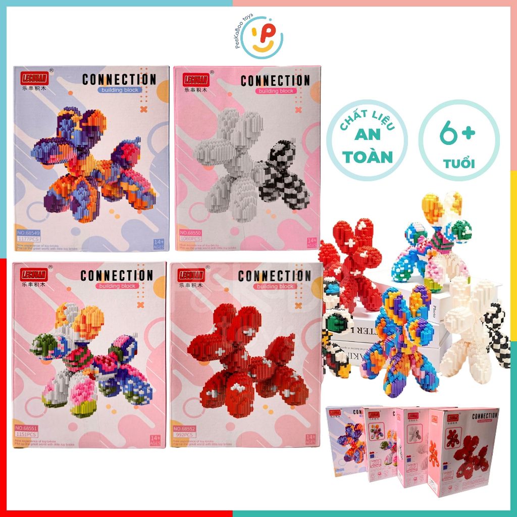Đồ chơi xếp hình 3D hình chú chó nhiều màu 68552