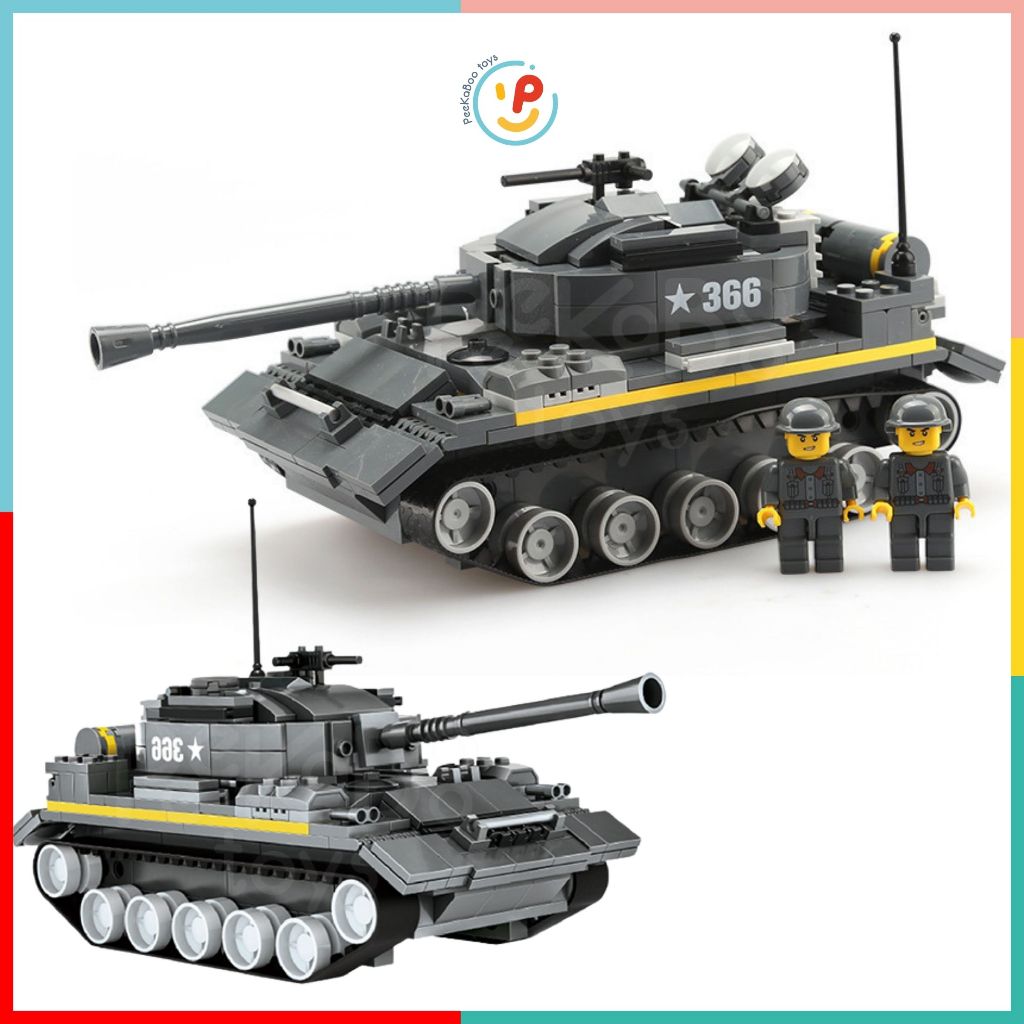 Đồ chơi xếp hình lắp ráp Xe tăng chiến đấu Super Legion 346 mảnh 3660 PeeKaPaw Toys