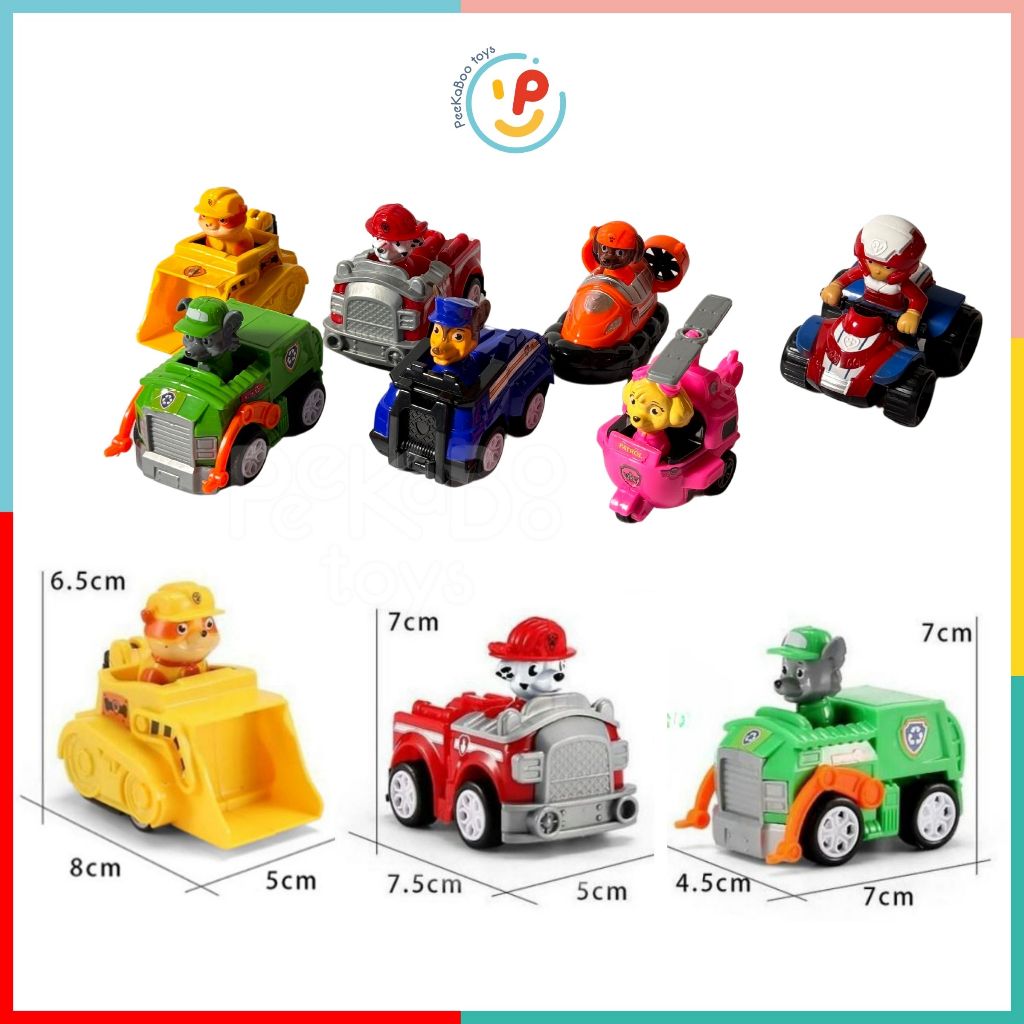 Đồ chơi hộp 8 món nhân vật hoạt hình chó cứu hộ xe chạy trớn
