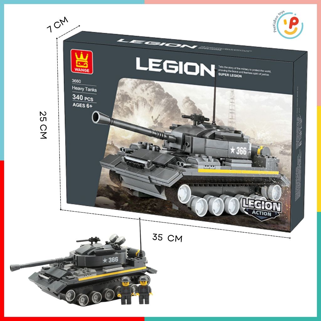 Đồ chơi xếp hình lắp ráp Xe tăng chiến đấu Super Legion 346 mảnh 3660 PeeKaPaw Toys