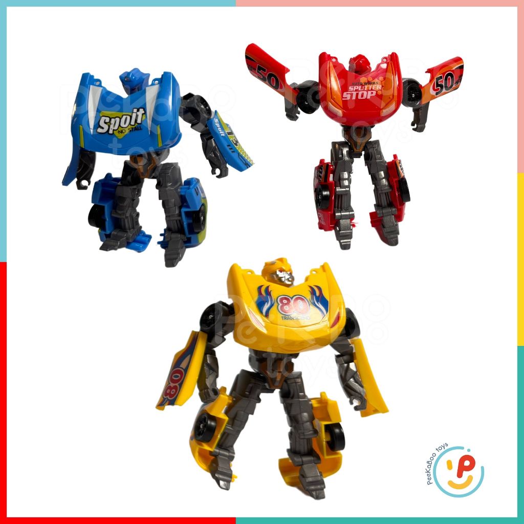 Đồ Chơi 3 Robot Biến Hình Thành Xe McQueen 339-36 PeeKaPaw Toys