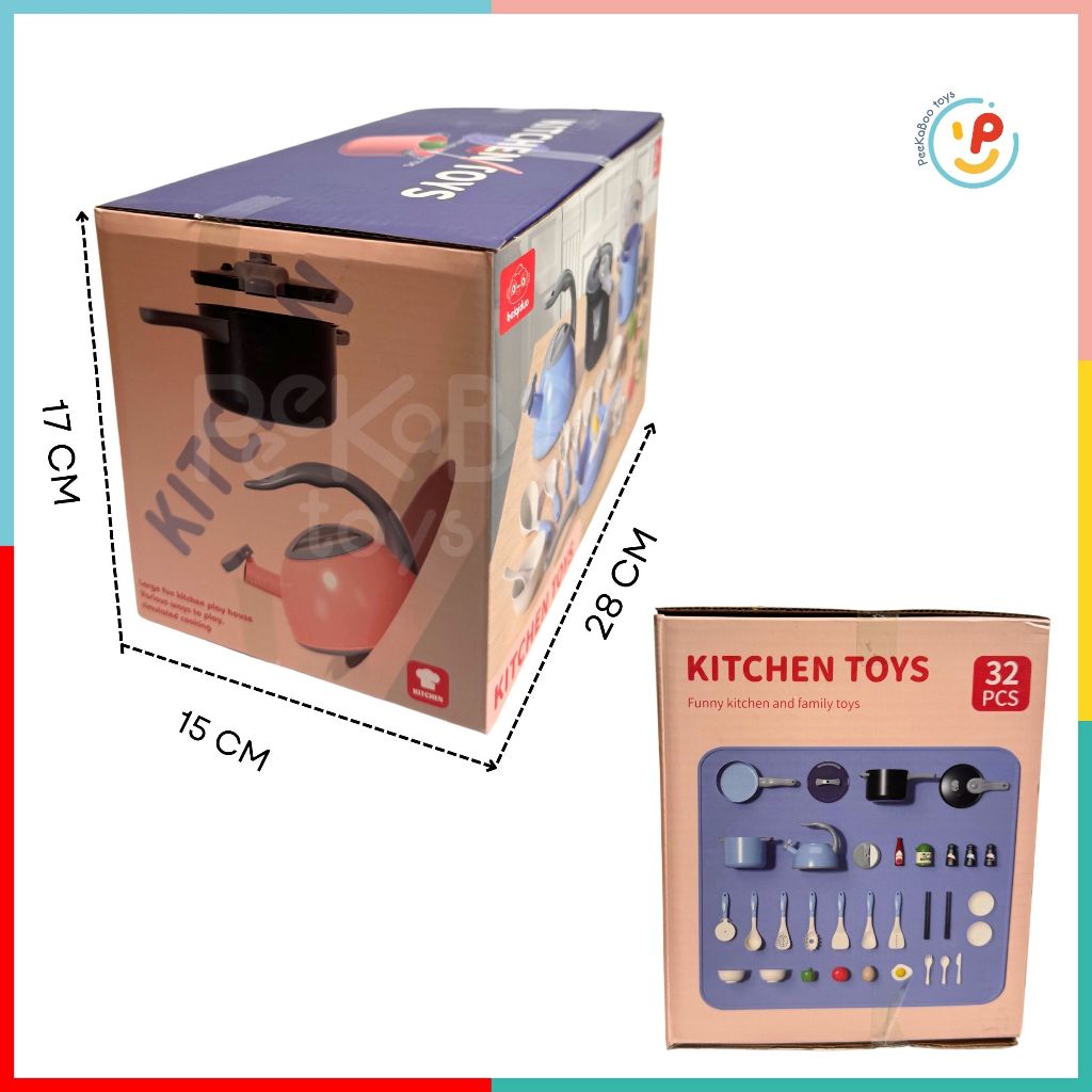 Đồ chơi nấu ăn 32 chi tiết dụng cụ nhà bếp chất liệu cao cấp 218-9 peekabootoys
