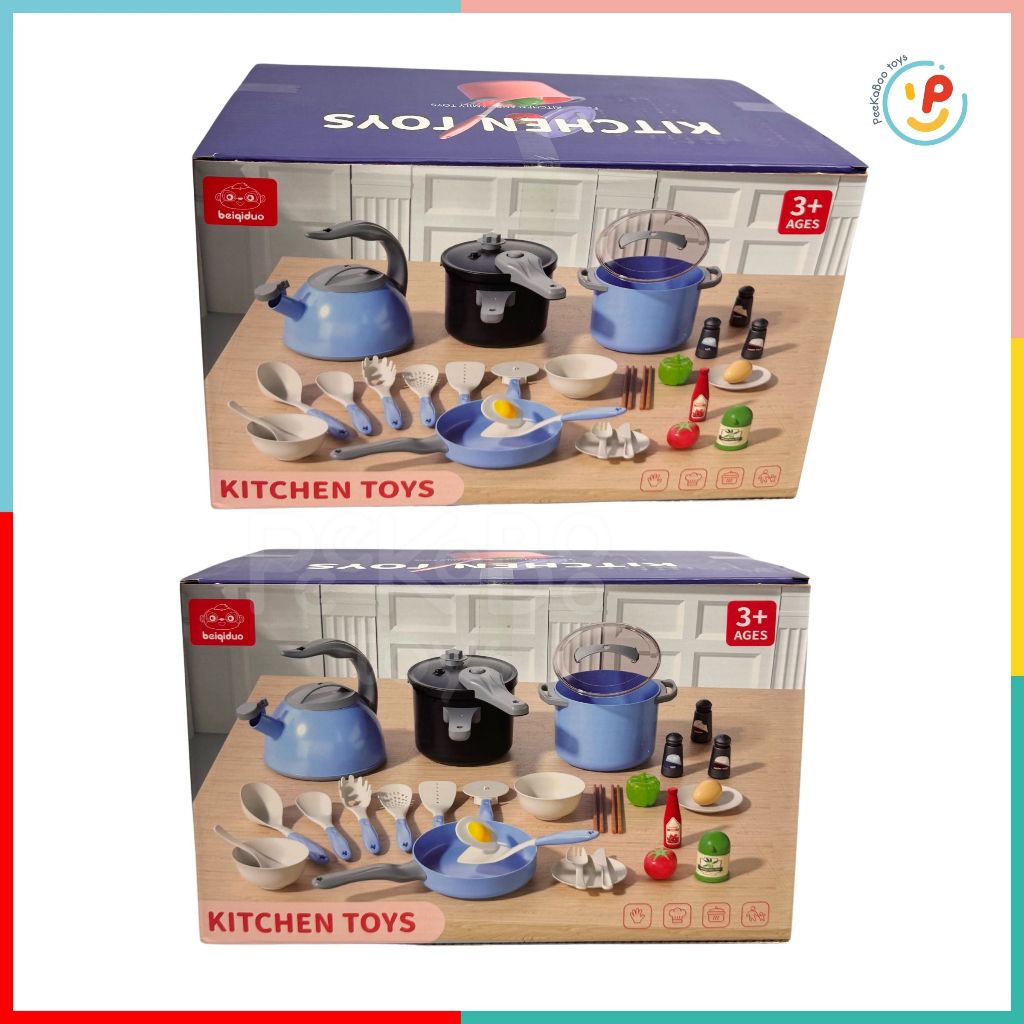 Đồ chơi nấu ăn 32 chi tiết dụng cụ nhà bếp chất liệu cao cấp 218-9 peekabootoys
