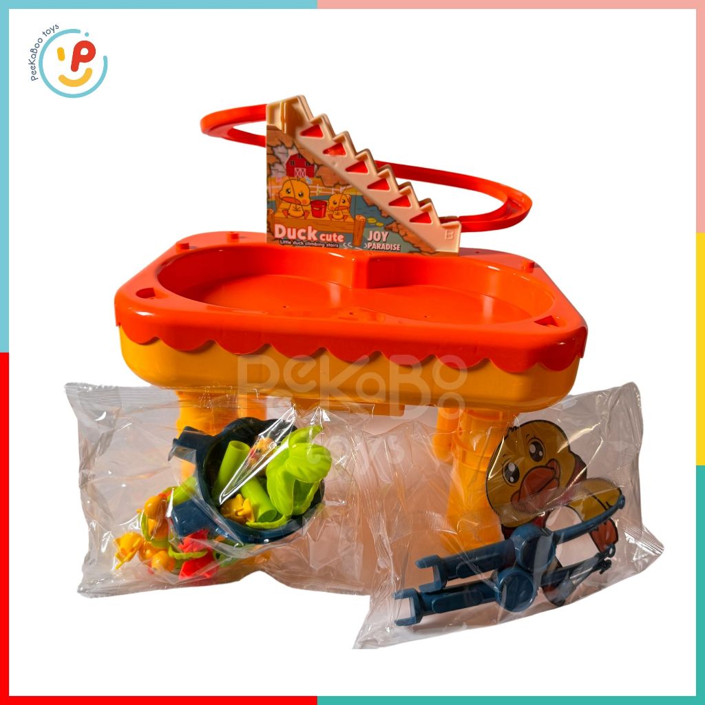 Đồ chơi hồ câu cá nam châm có cầu trượt chú vịt leo thang 7721 PeeKaPaw Toys