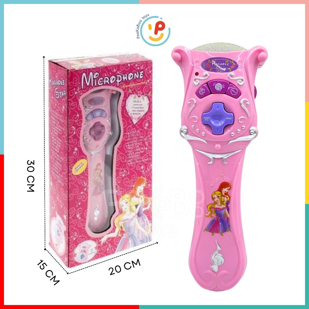 Đồ chơi micro không dây hát karaoke 6907 cho bé công chúa màu hồng