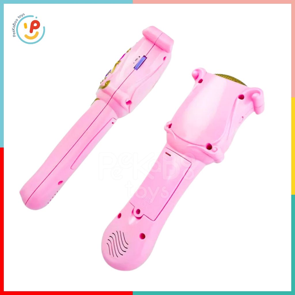 Đồ chơi micro không dây hát karaoke 6907 cho bé công chúa màu hồng