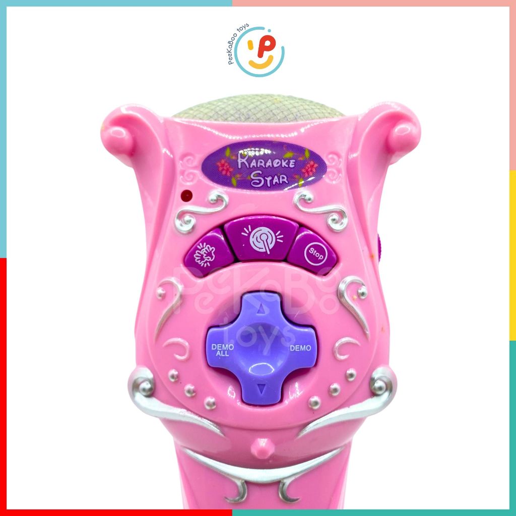 Đồ chơi micro không dây hát karaoke 6907 cho bé công chúa màu hồng