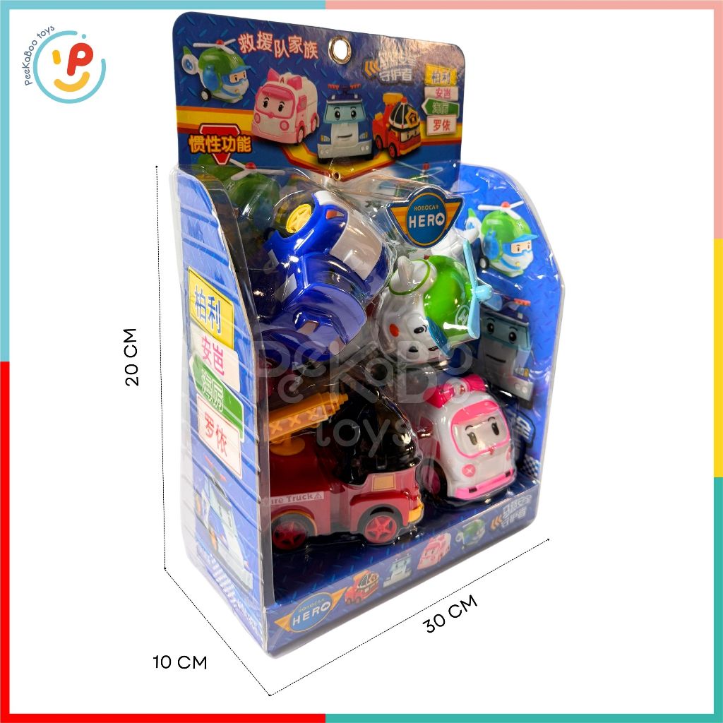 Hộp 4 xe Poli Robo Car chạy trớn 868-23 PeeKaPaw Toys