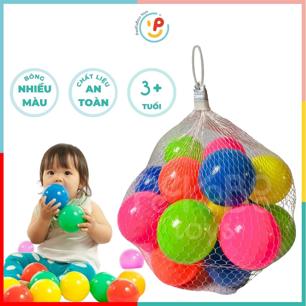 Túi bóng nhựa nhiều màu 10 trái 20 trái peekapaw toys