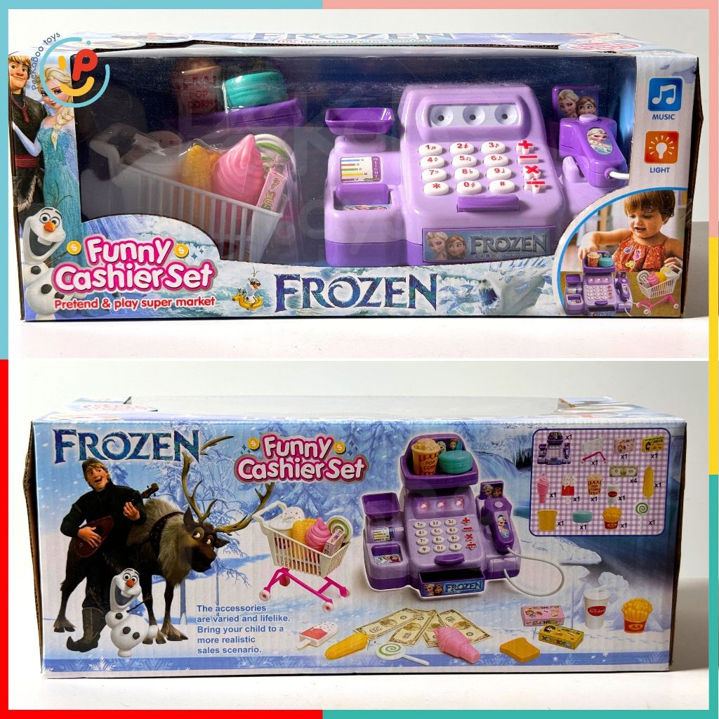 Đồ chơi siêu thị máy thu ngân bán hàng Frozen màu tím 5562 peekabootoys
