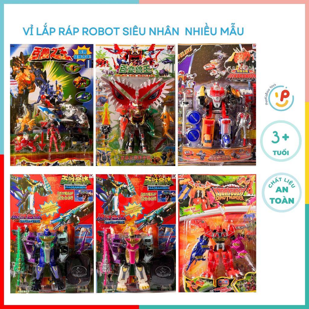 Vỉ lắp ráp robot Siêu Nhân Gao và nhiều mẫu Peekapaw Toys
