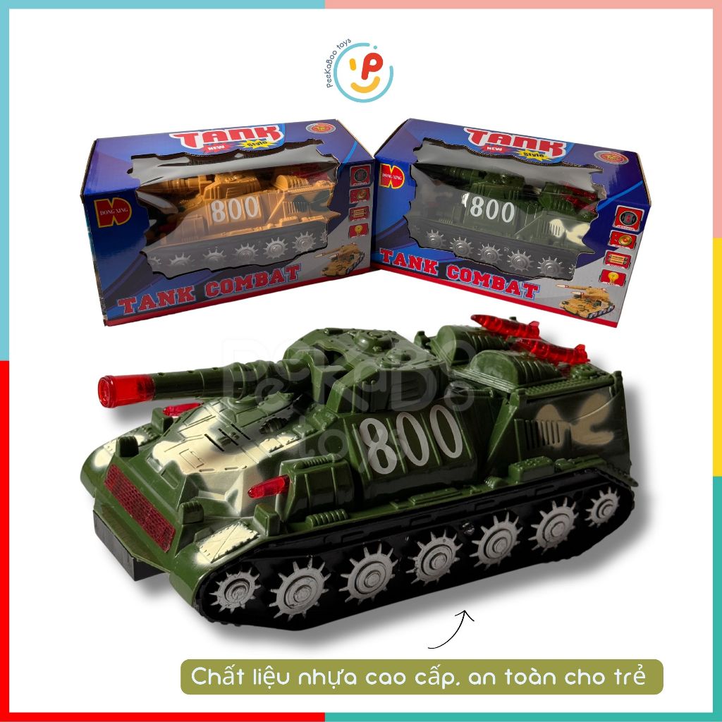 Xe tăng bánh xích dùng pin có âm thanh 800 Peekabootoys