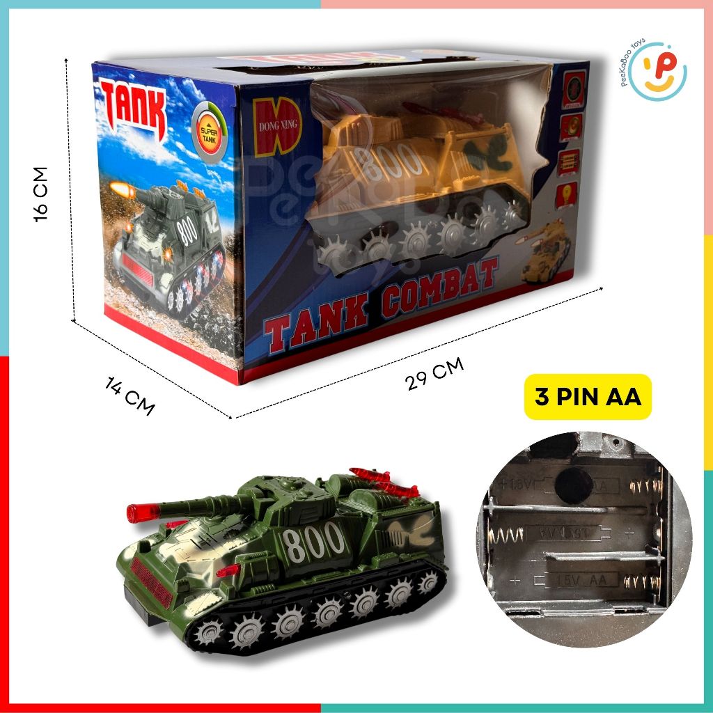 Xe tăng bánh xích dùng pin có âm thanh 800 Peekabootoys