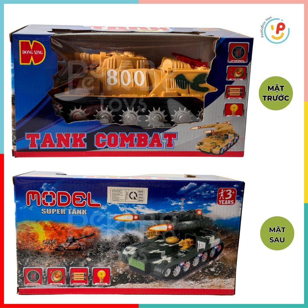 Xe tăng bánh xích dùng pin có âm thanh 800 Peekabootoys