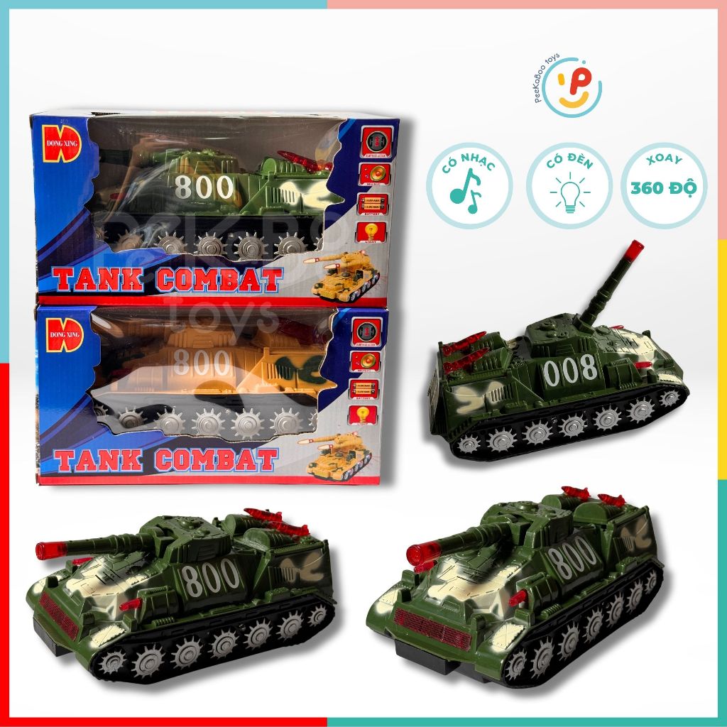 Xe tăng bánh xích dùng pin có âm thanh 800 Peekabootoys