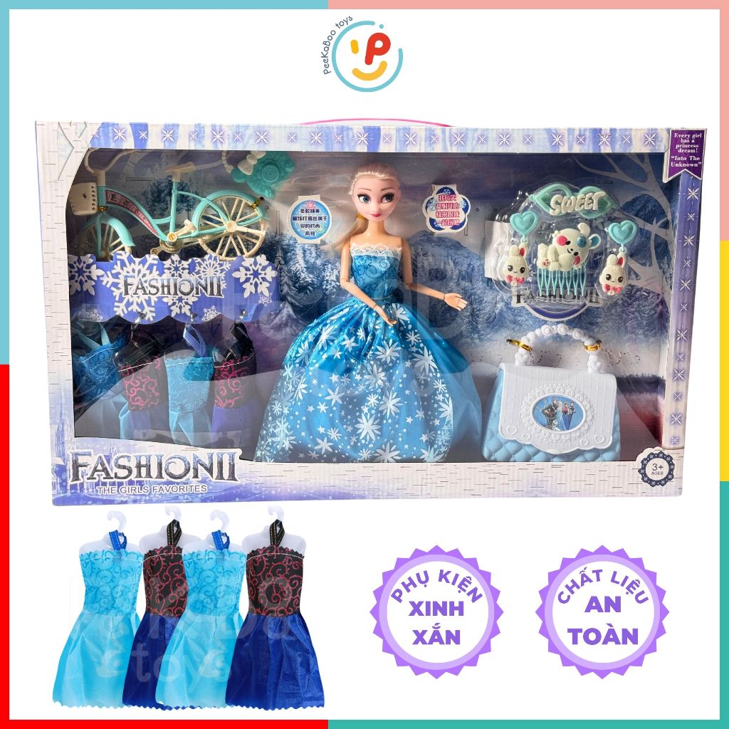 Búp bê công chúa Elsa và phụ kiện hộp lớn 54cm 2048 Peekabootoys