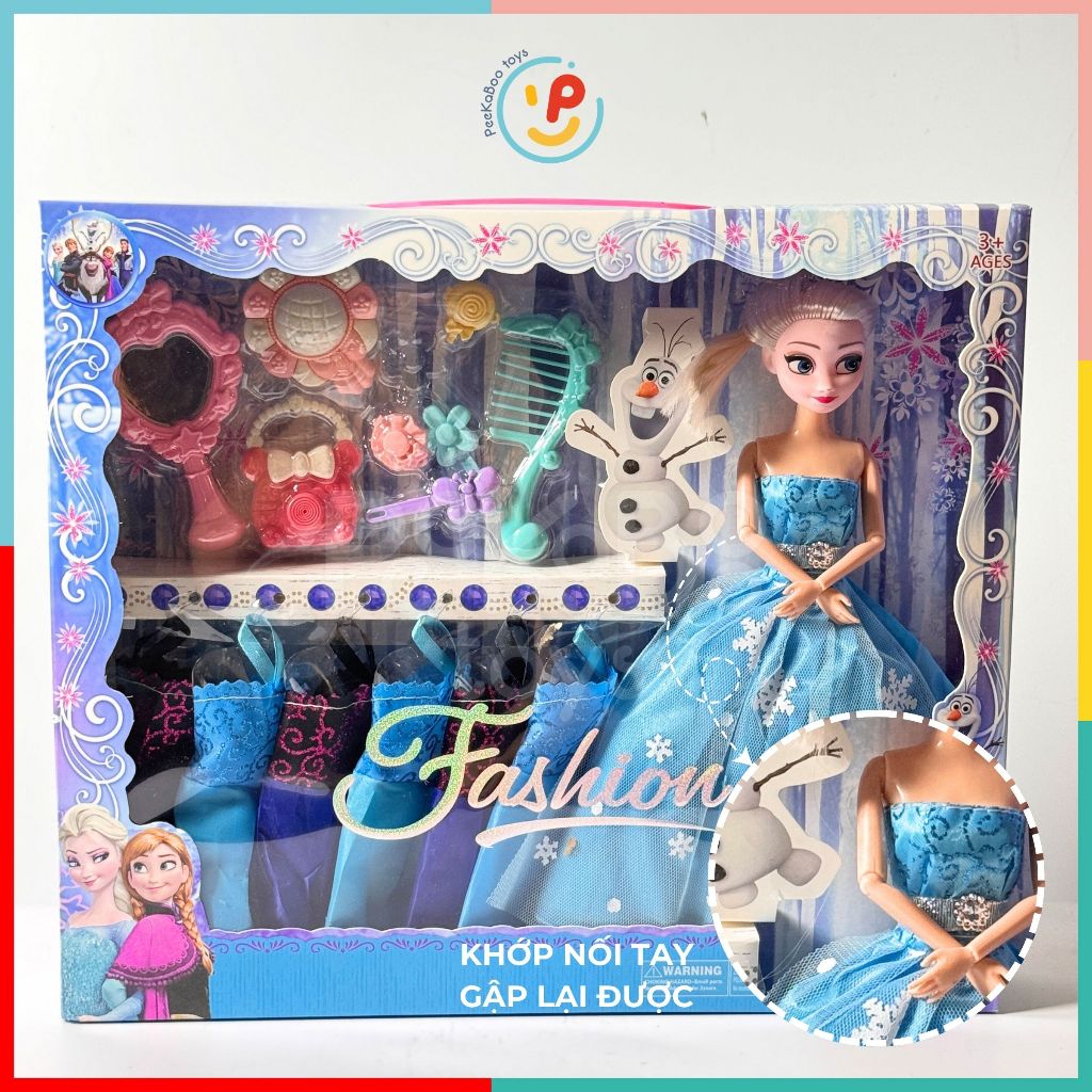 Búp bê công chúa Elsa và phụ kiện hộp vuông 38cm 1929 PeeKaPaw Toys