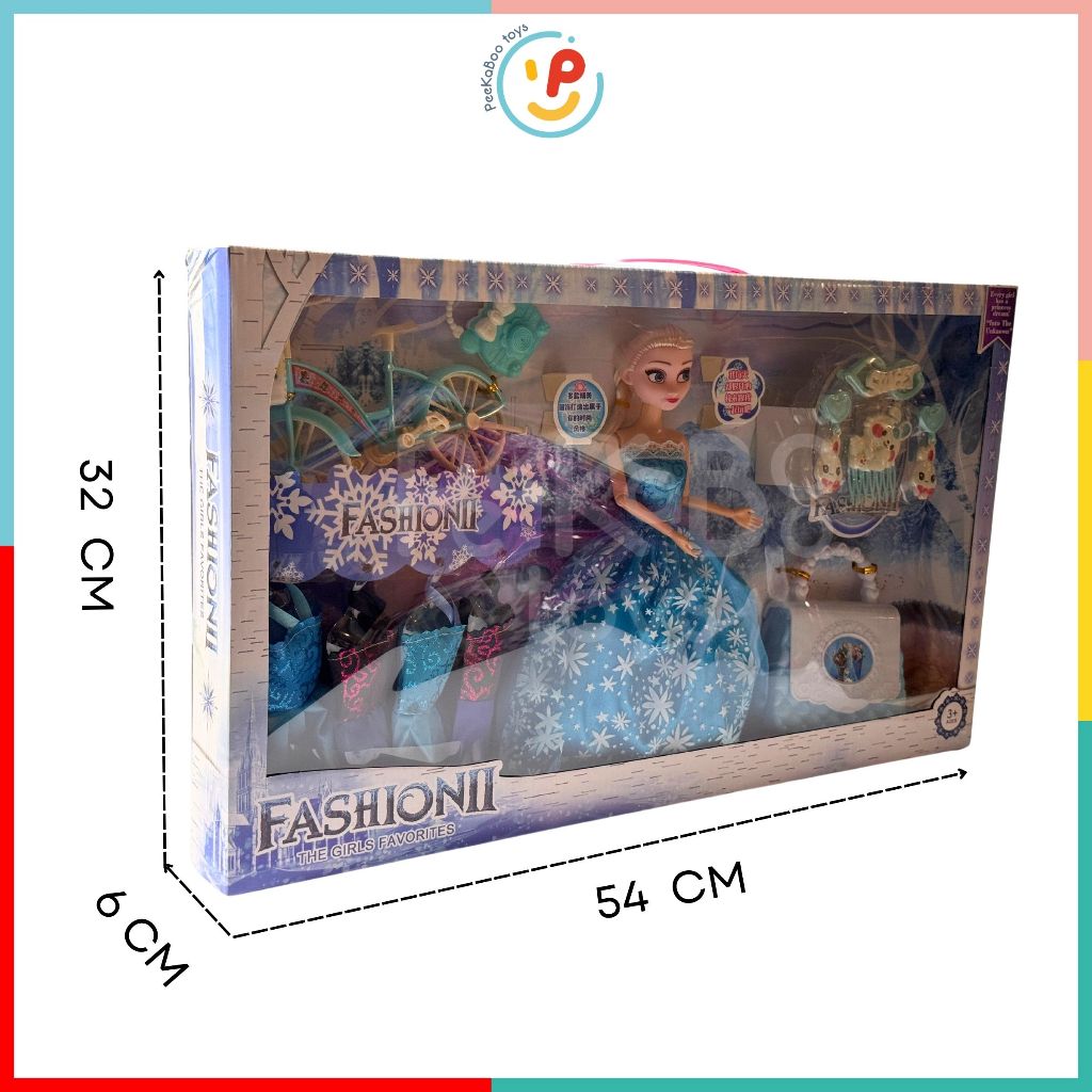 Búp bê công chúa Elsa và phụ kiện hộp lớn 54cm 2048 Peekabootoys
