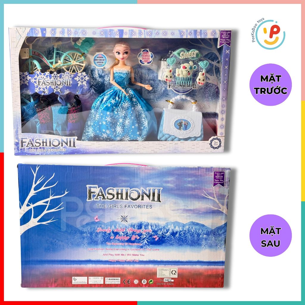 Búp bê công chúa Elsa và phụ kiện hộp lớn 54cm 2048 Peekabootoys