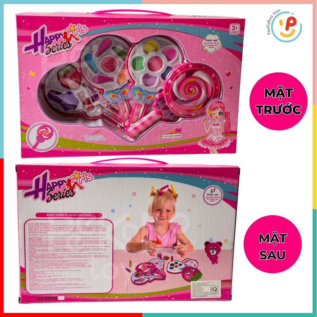 Đồ chơi trang điểm make up phấn mắt son cho bé Lollipop 6895 Peekabootoys