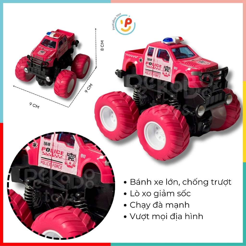 Xe địa hình leo núi chạy trớn mini nhiều màu sắc chất liệu cao cấp PeeKaPaw Toys