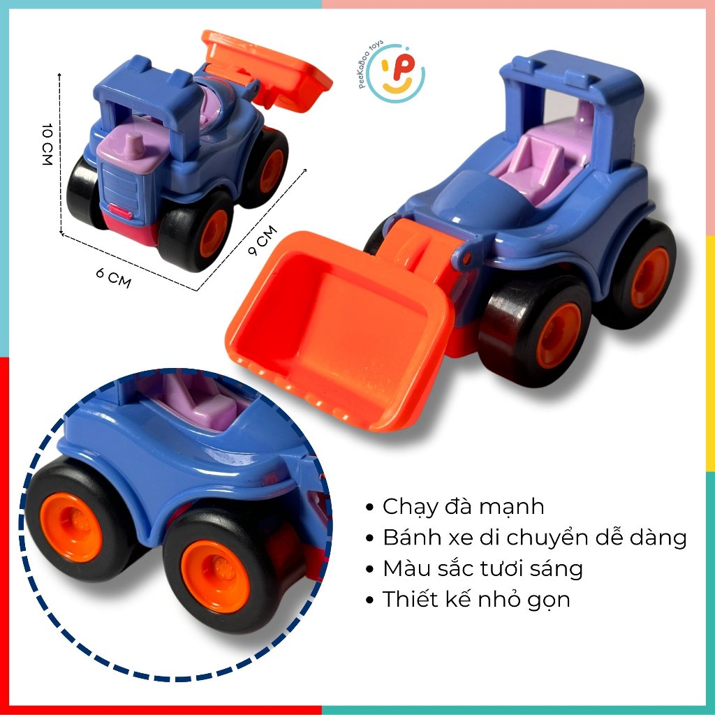 Xe công trình chạy trớn mini nhiều màu Peekabootoys
