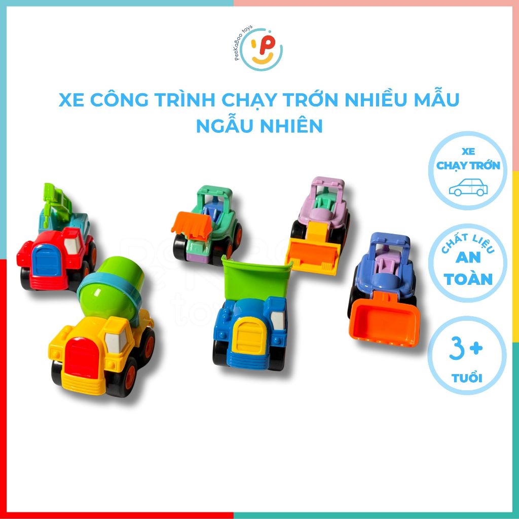 Xe công trình chạy trớn mini nhiều màu Peekabootoys
